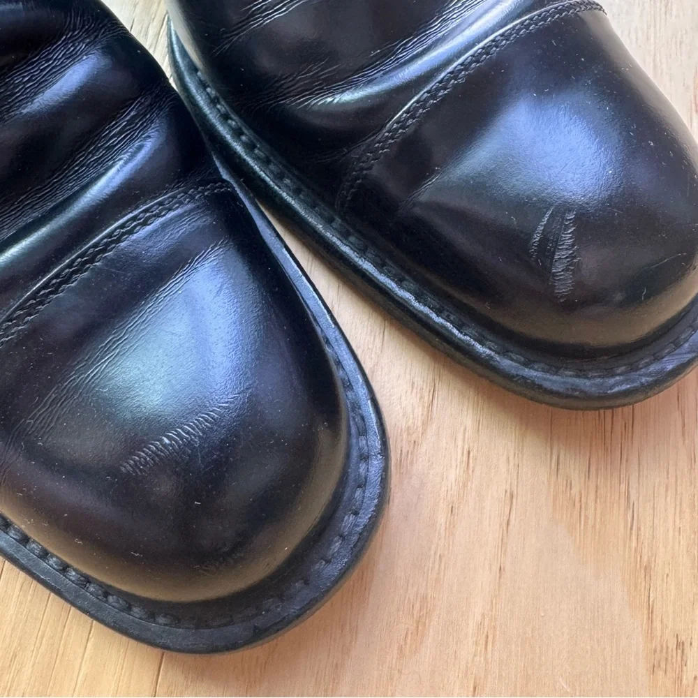 Prada Cap Toe Black Leather Boots Women’s EU 36 US 6 - Picture 3 of 9